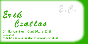 erik csatlos business card